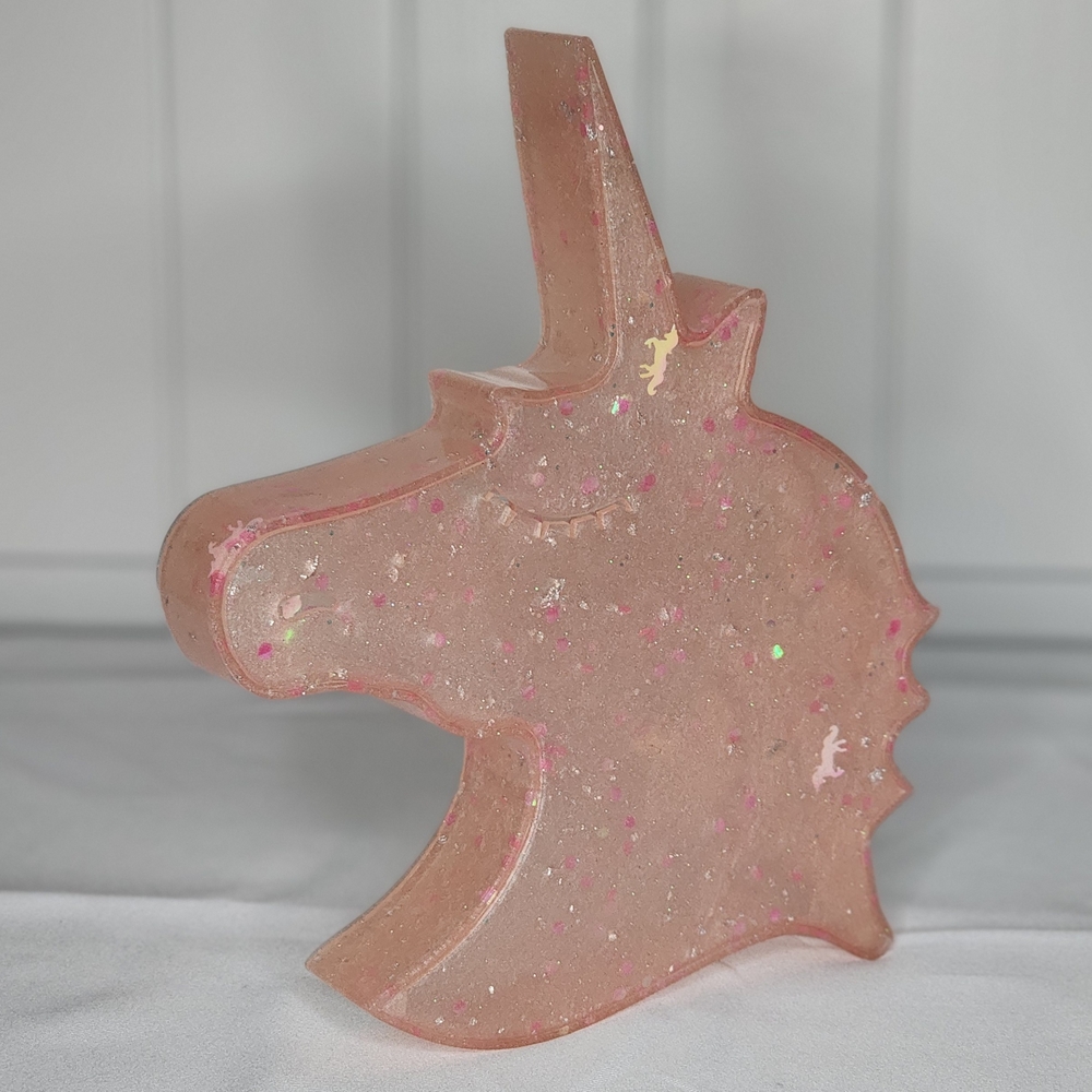 Rose Golf Unicorn Resin Piggy Bank